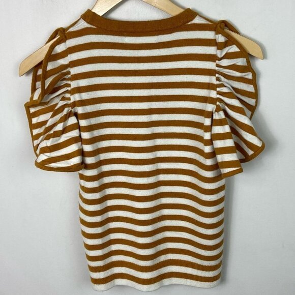 Anthropologie Jillian Flutter Sleeved‎ Top Size XS Stripe Ruffle Knit Bohemian - Picture 11 of 11